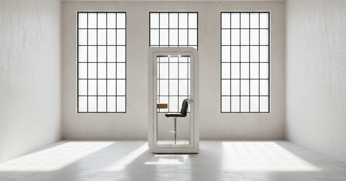 Cabina acústica modular instalada sin obras en local comercial para acondicionamiento acústico conforme a la LAU y el CTE
